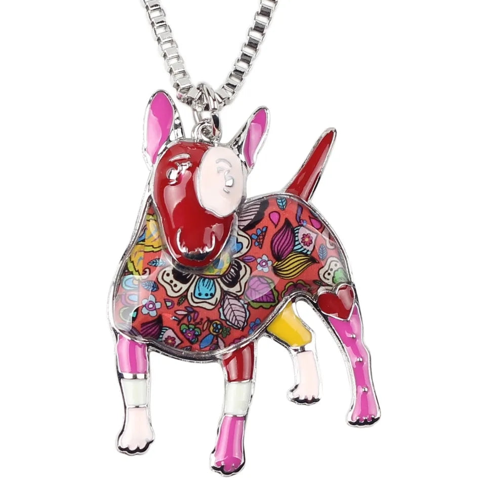 Artistic Bull Terrier Necklace / Keychain