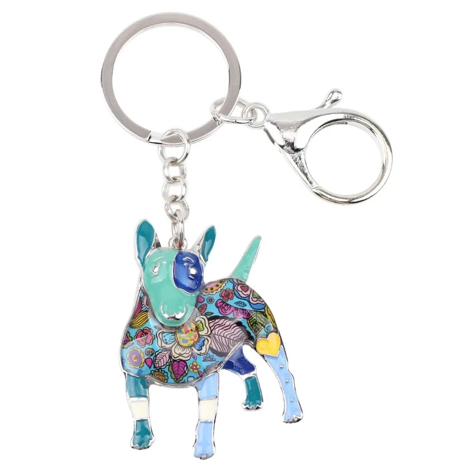 Artistic Bull Terrier Necklace / Keychain