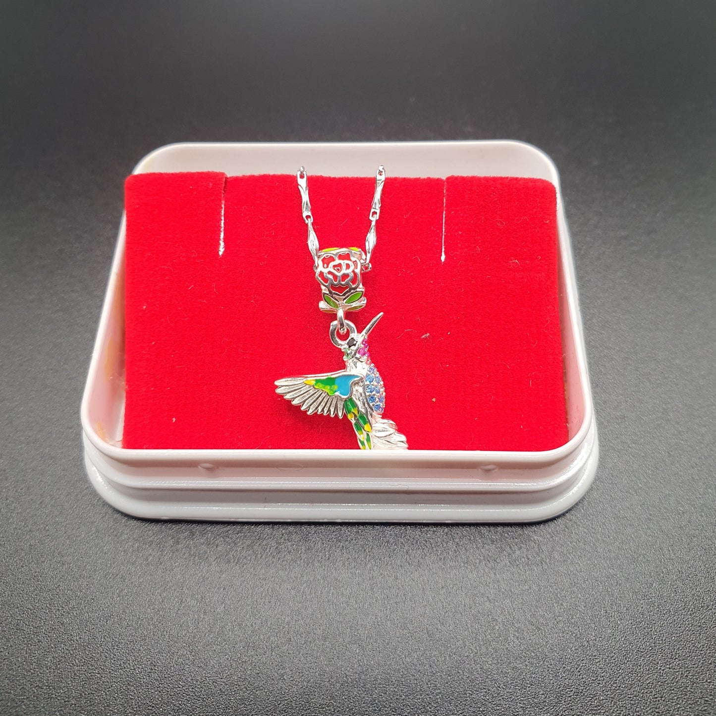 'Hummingbird and the Rose' necklace