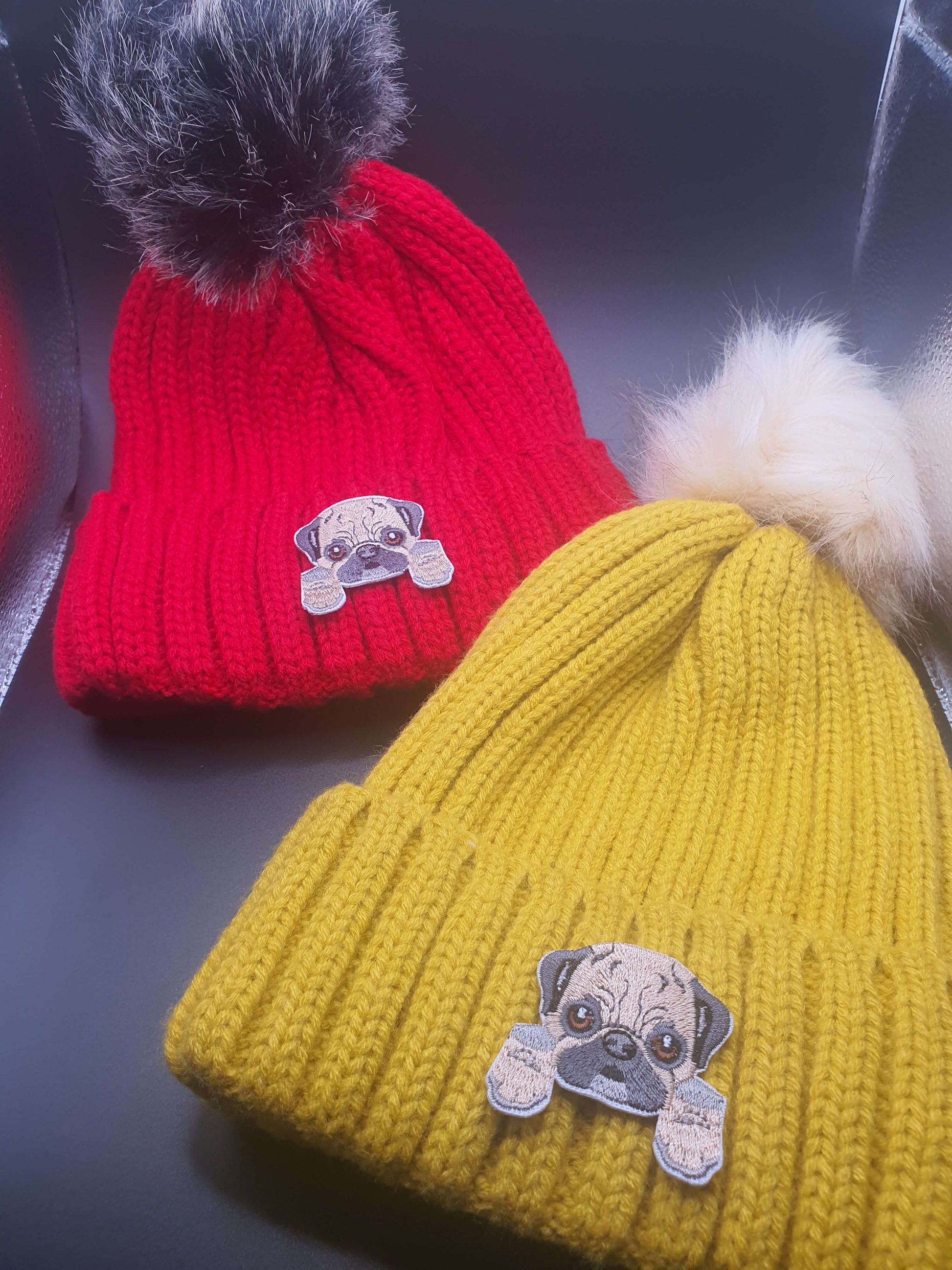 Dog Themed Knitted Beanies - Style's Bug Pug / Both (25% OFF)