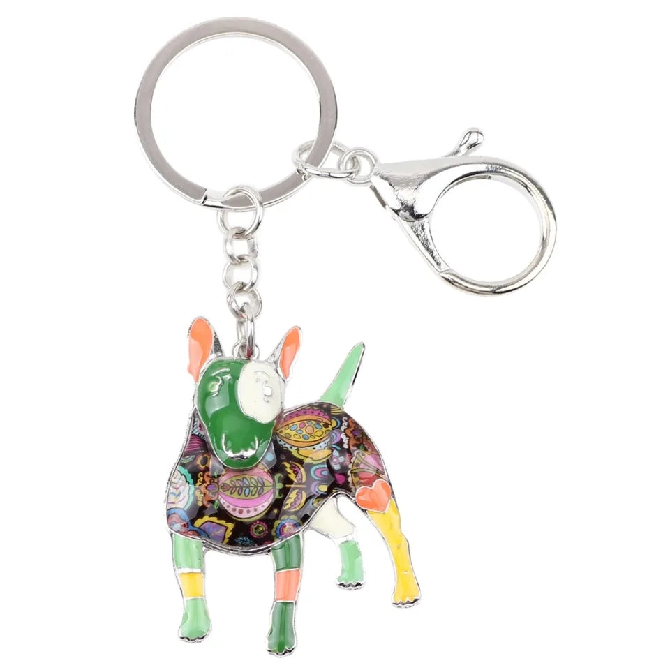 Artistic Bull Terrier Necklace / Keychain