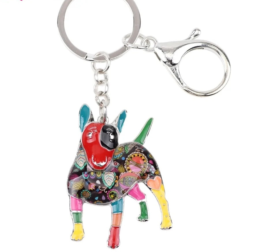 Artistic Bull Terrier Necklace / Keychain