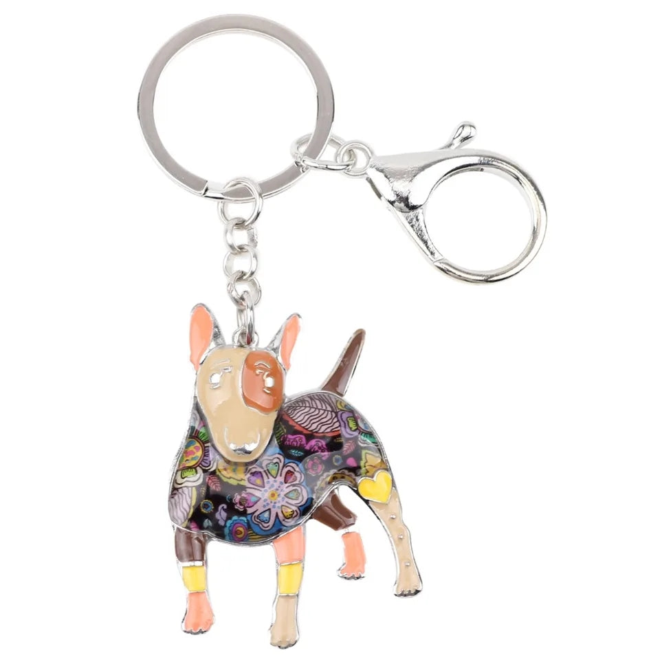 Artistic Bull Terrier Necklace / Keychain