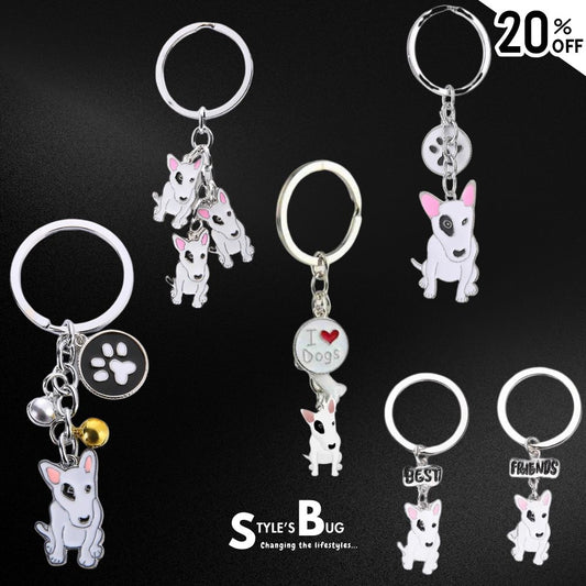 Cartoon Bull Terrier keychains