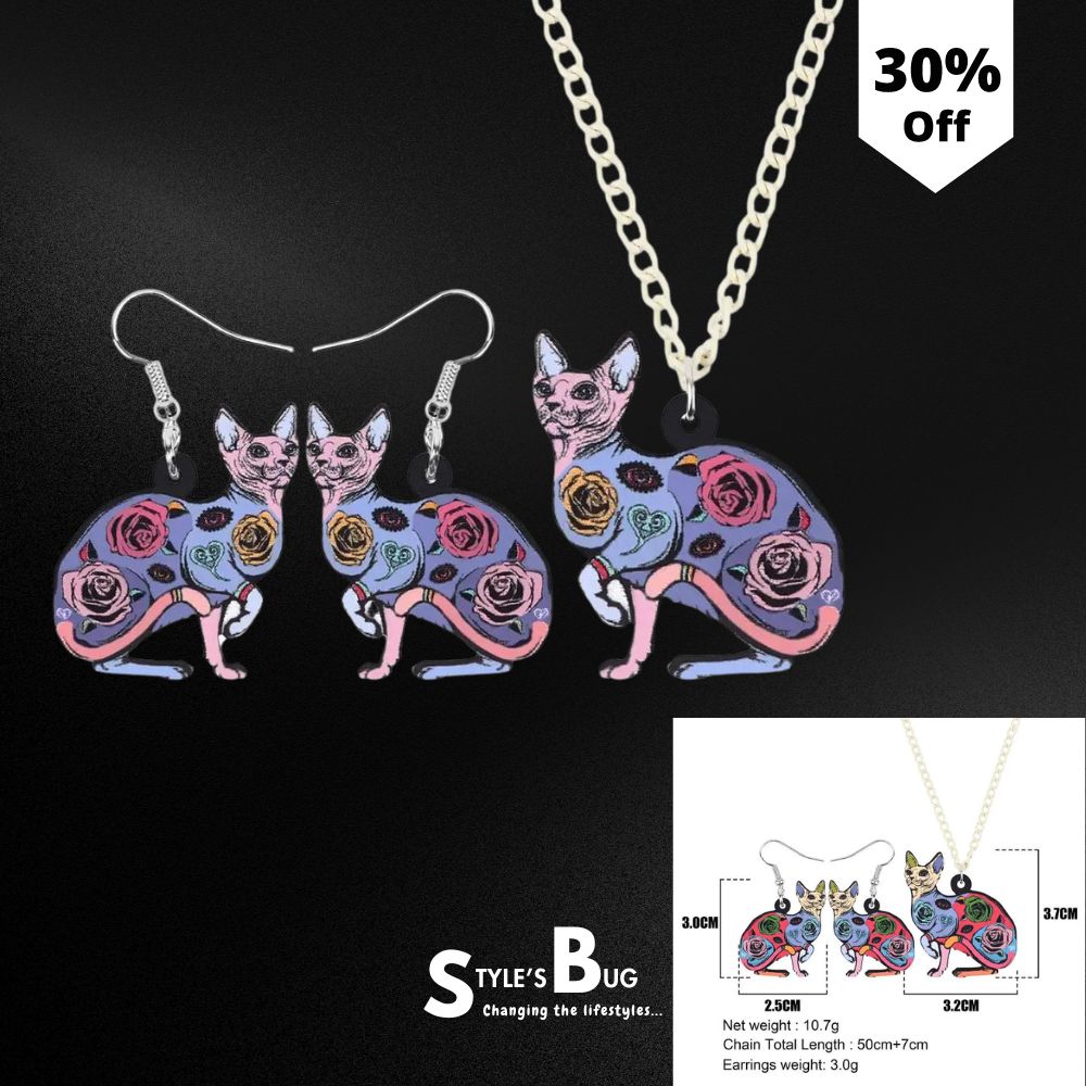 Sitting Sphynx Cat Keychain