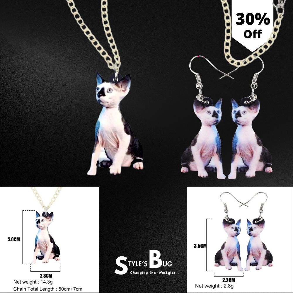 Sitting Sphynx Cat Keychain