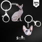 Sitting Sphynx Cat Keychain