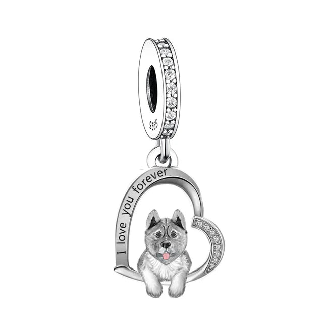 "I love you forever" Shiba pendant