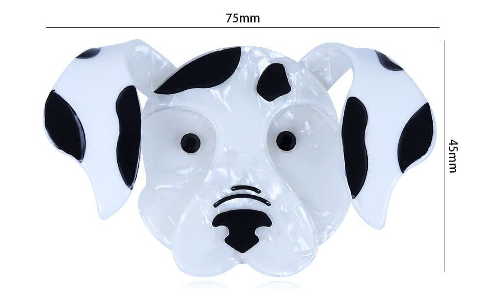 Realistic Dalmatian Face brooch and keychain