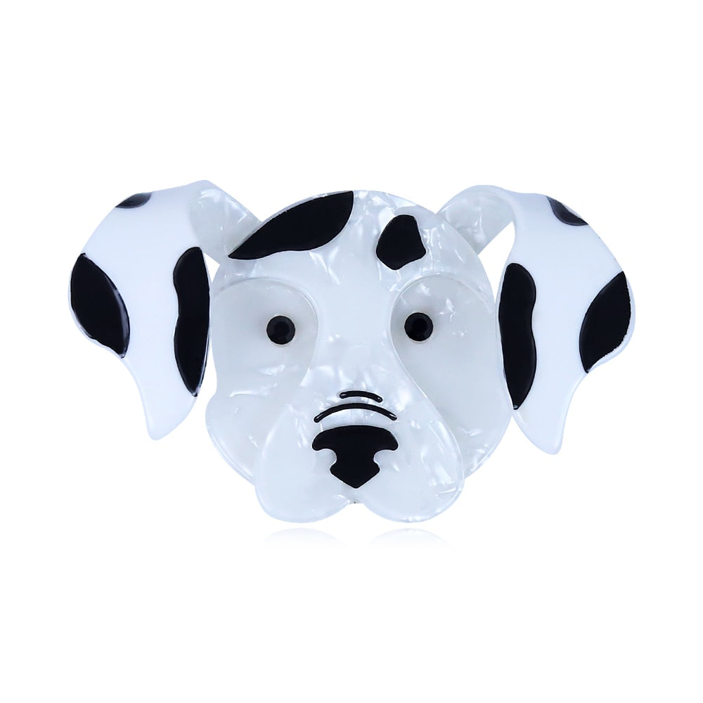 Realistic Dalmatian Face brooch and keychain