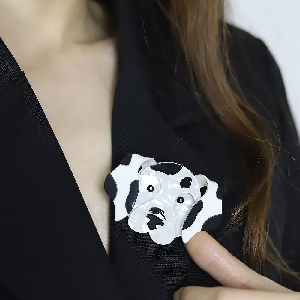 Realistic Dalmatian Face brooch and keychain