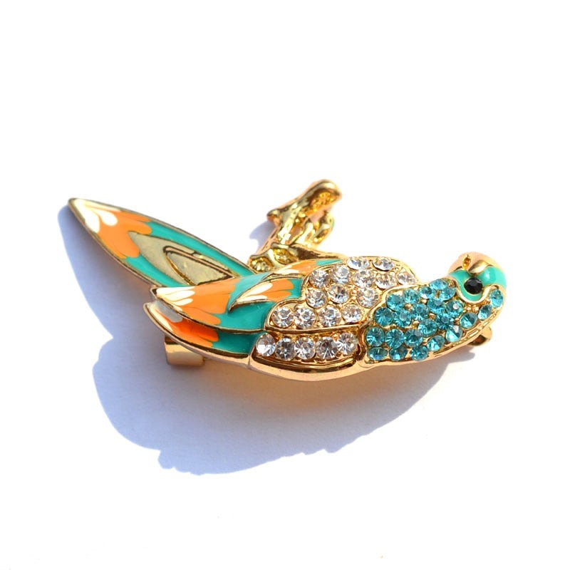 Rhinestone Parrot Brooch (2pcs pack)