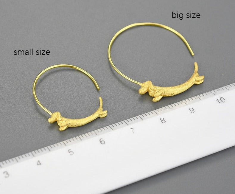 " Running Dachshund " Hoop Earrings by SB