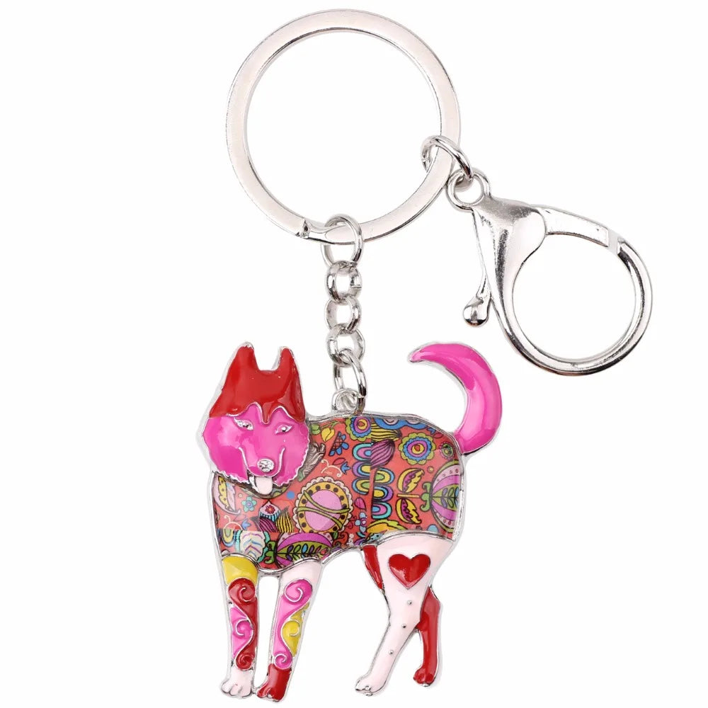 Artistic Husky Keychain