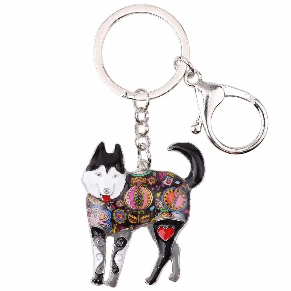 Artistic Husky Keychain