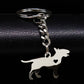 Realistic Dog shaped keychains with cropped Heart