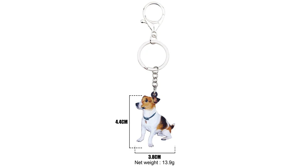 Sitting Jack Russell Terrier Keychain (3pcs Pack)