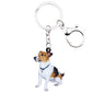 Sitting Jack Russell Terrier Keychain (3pcs Pack)