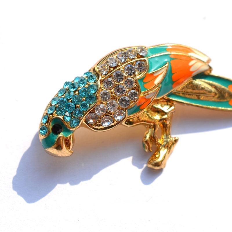 Rhinestone Parrot Brooch (2pcs pack)