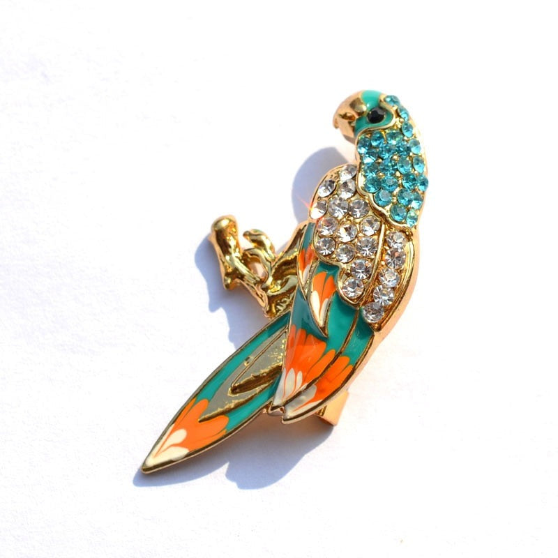 Rhinestone Parrot Brooch (2pcs pack)