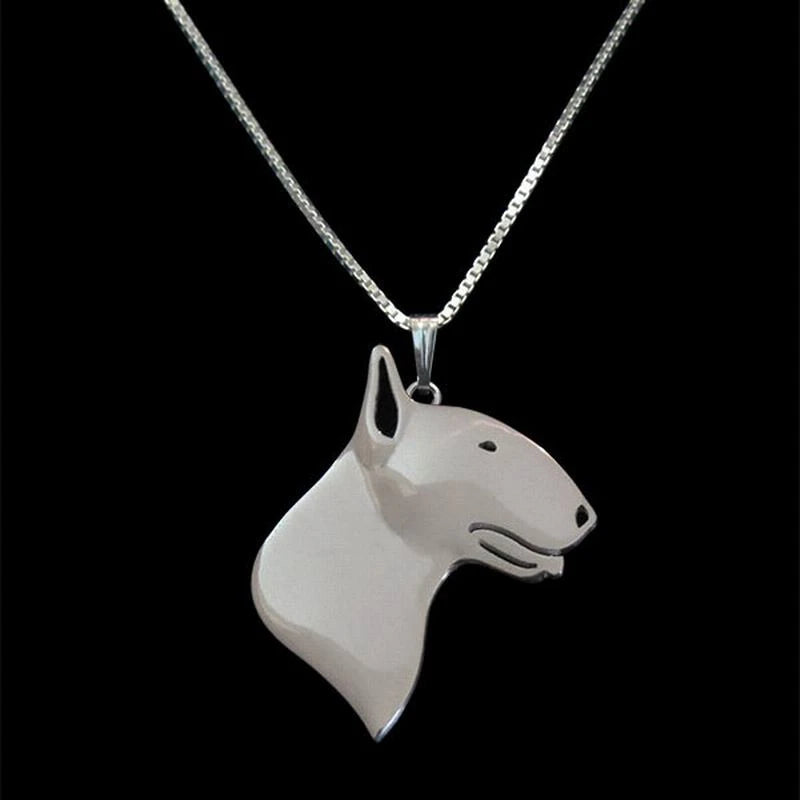 Bull Terrier necklace (2pcs pack) - Style's Bug Realistic Bull Terrier / Silver (2 x necklaces)