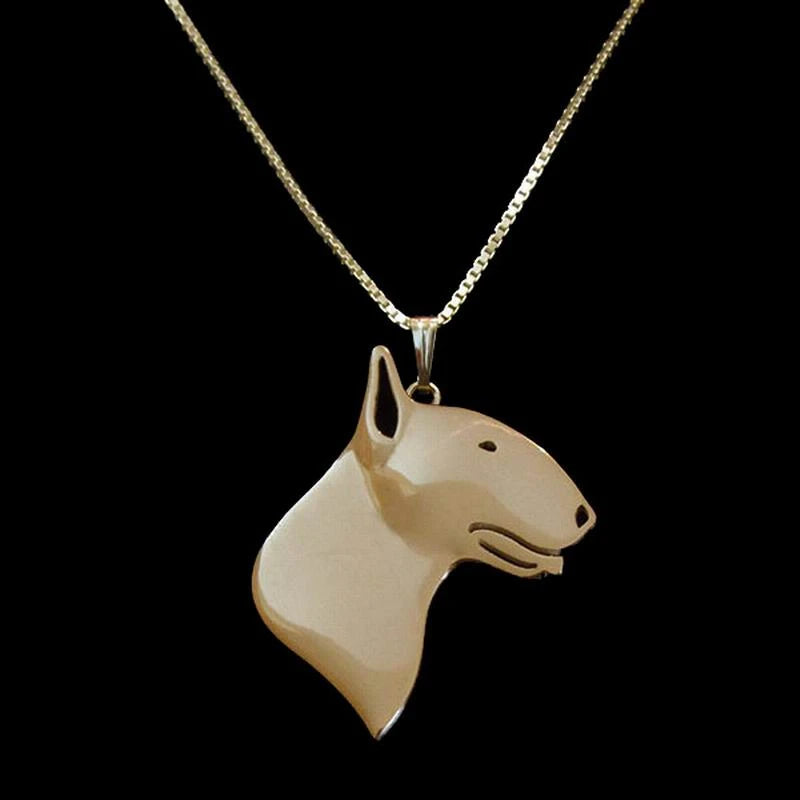 Bull Terrier necklace (2pcs pack) - Style's Bug Realistic Bull Terrier / Gold (2 x necklaces)