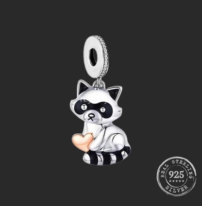 Raccoon "I love you forever" Pendants