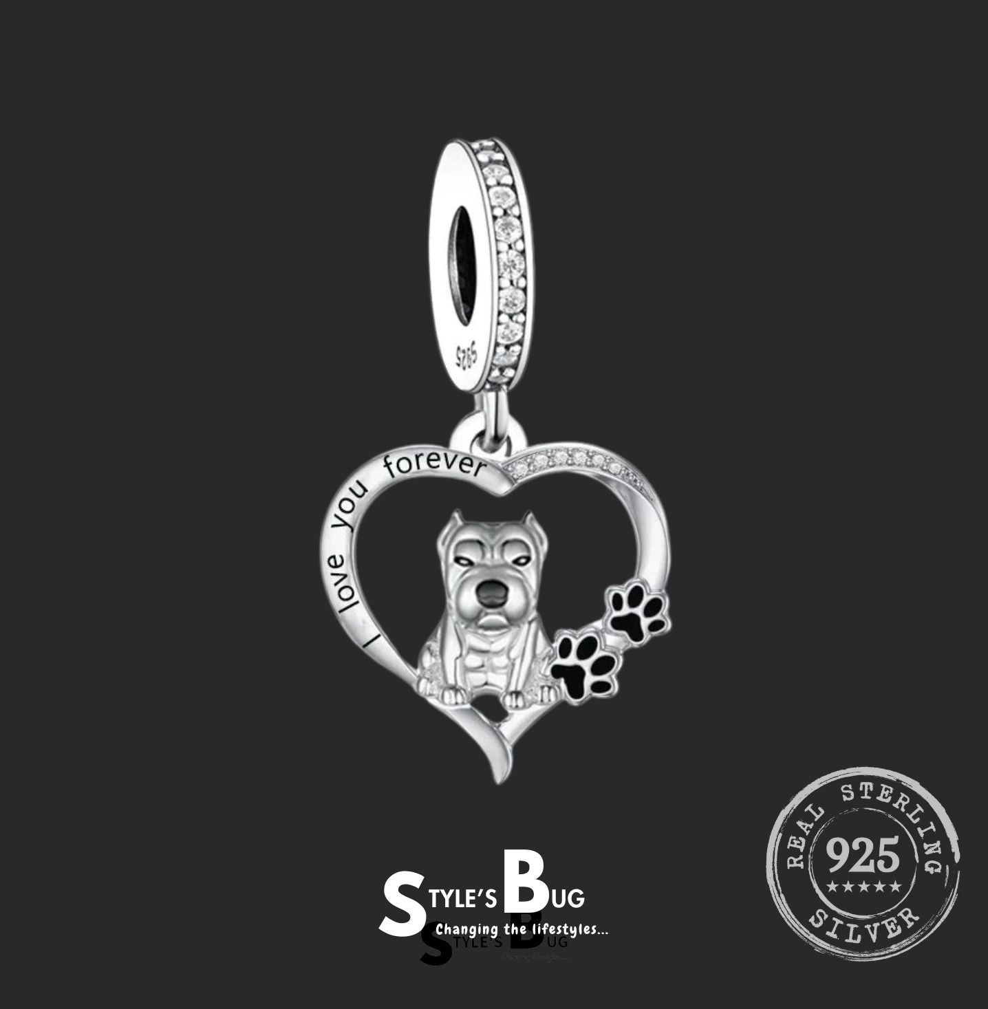 Pitbull / Staffy 'I love you forever' Dog Pendants