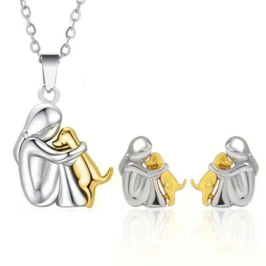 ‘Coonhound with Mom’ Jewelry Set