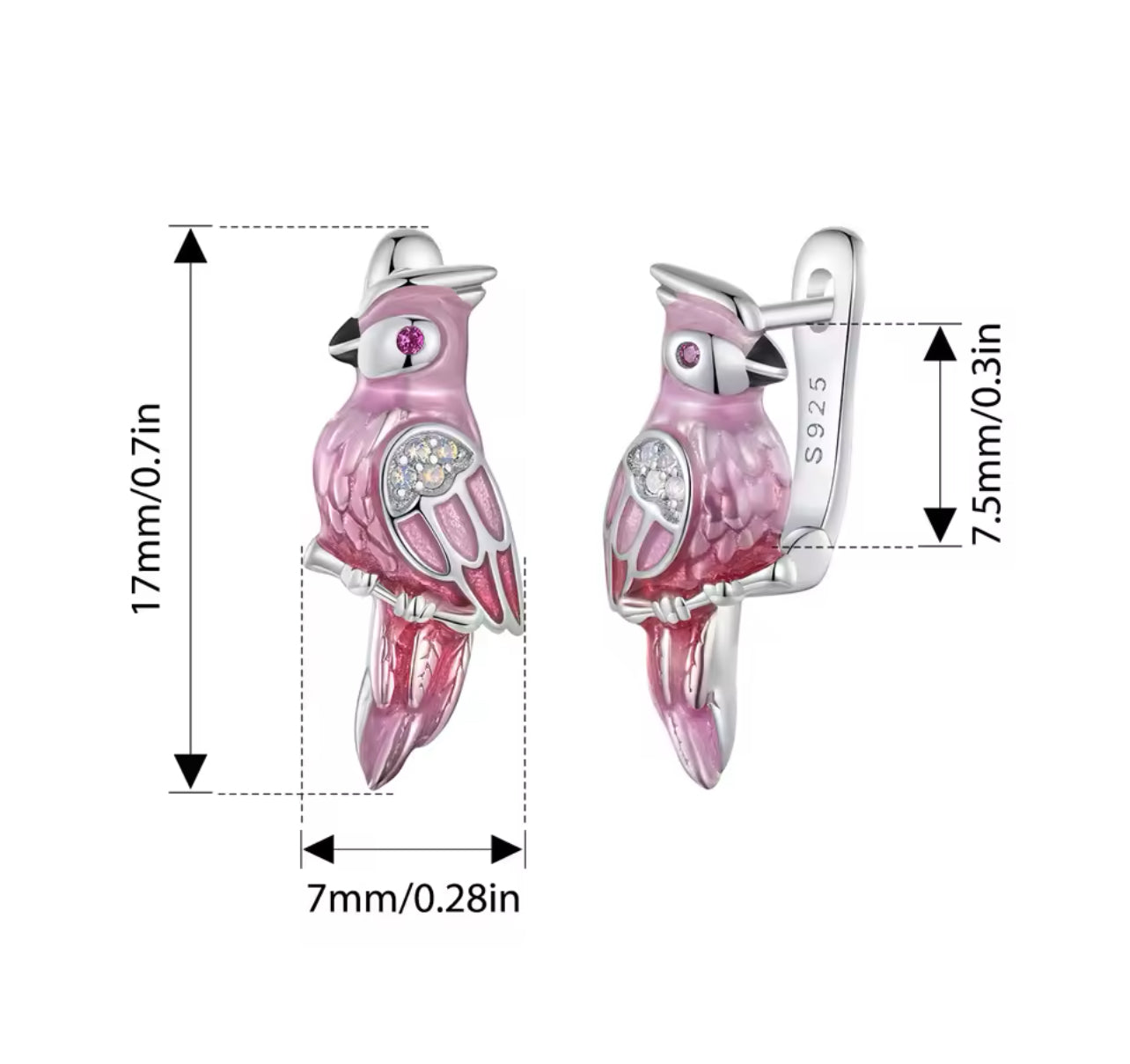 Pink Parrot Jewelry Set