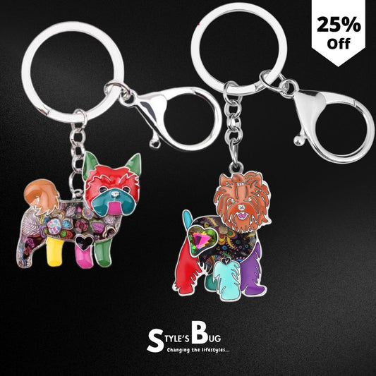 Artistic Yorkshire Terrier Keychains