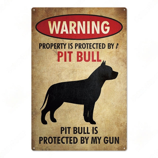 Vintage Dog Warning signs