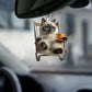 Sitting Siamese Cat - Car rear view mirror / X'mas Tree hanger