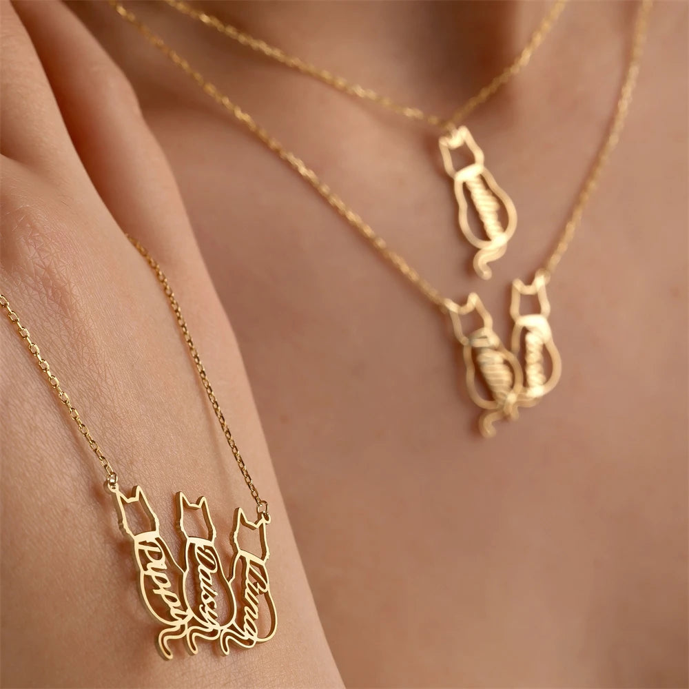 Personalised Sitting Cat Jewelry