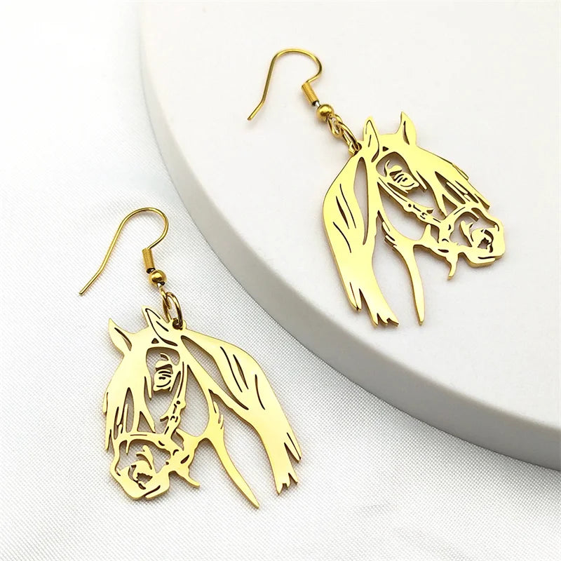 Realistic Horse Head Earrings