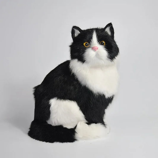 Realistic Tuxedo Cat Simulation Doll