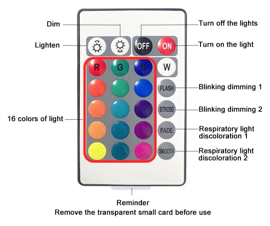 Dynamic Water Ripple Night Light (16 colors + Remote)