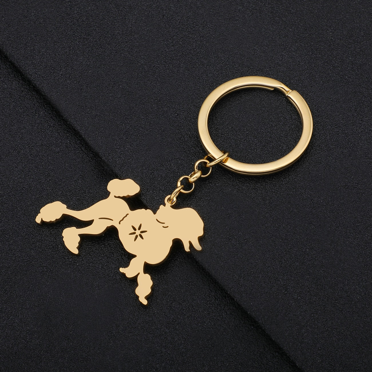 Stainless Steel Poodle keychain