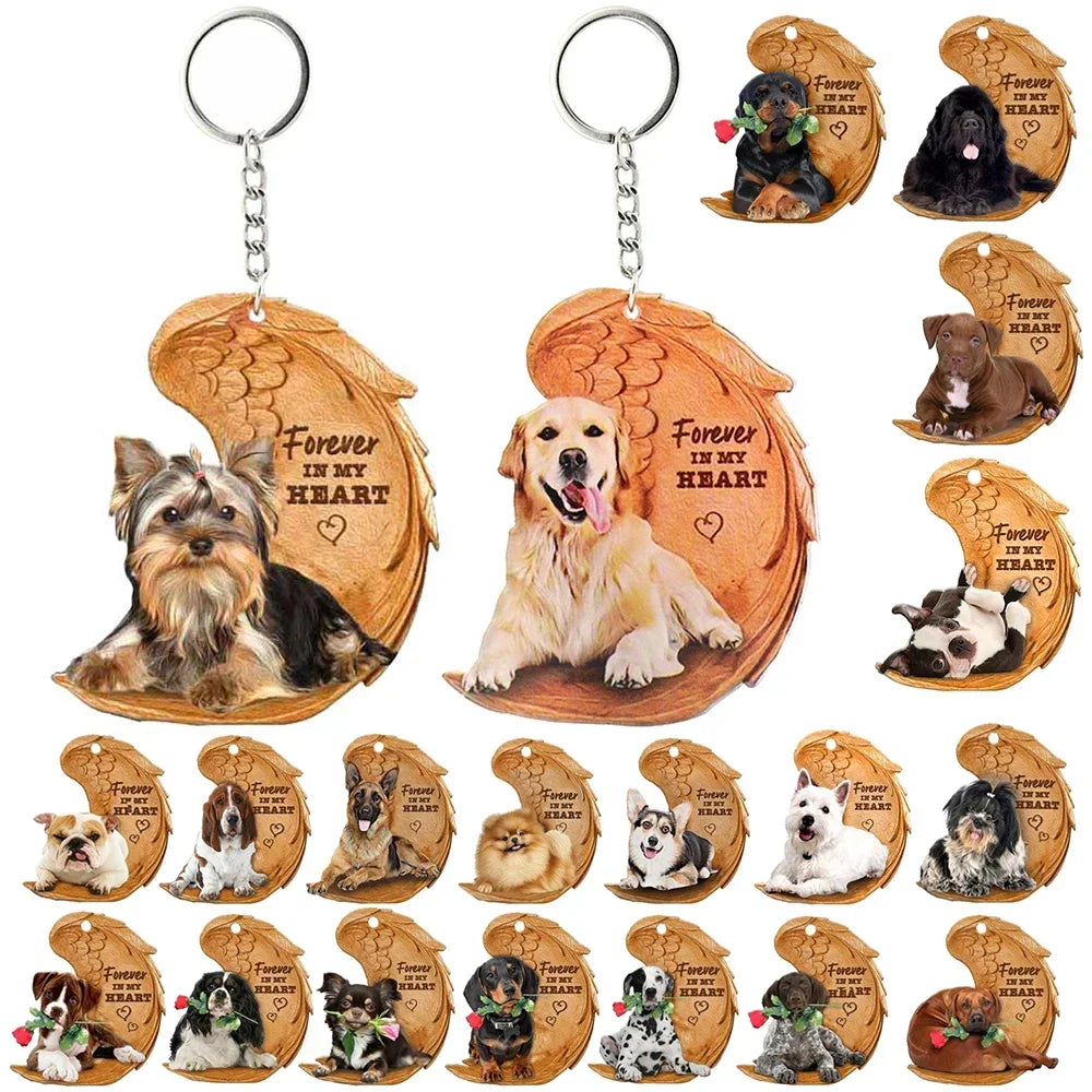 Forever in my heart Dog Keychains