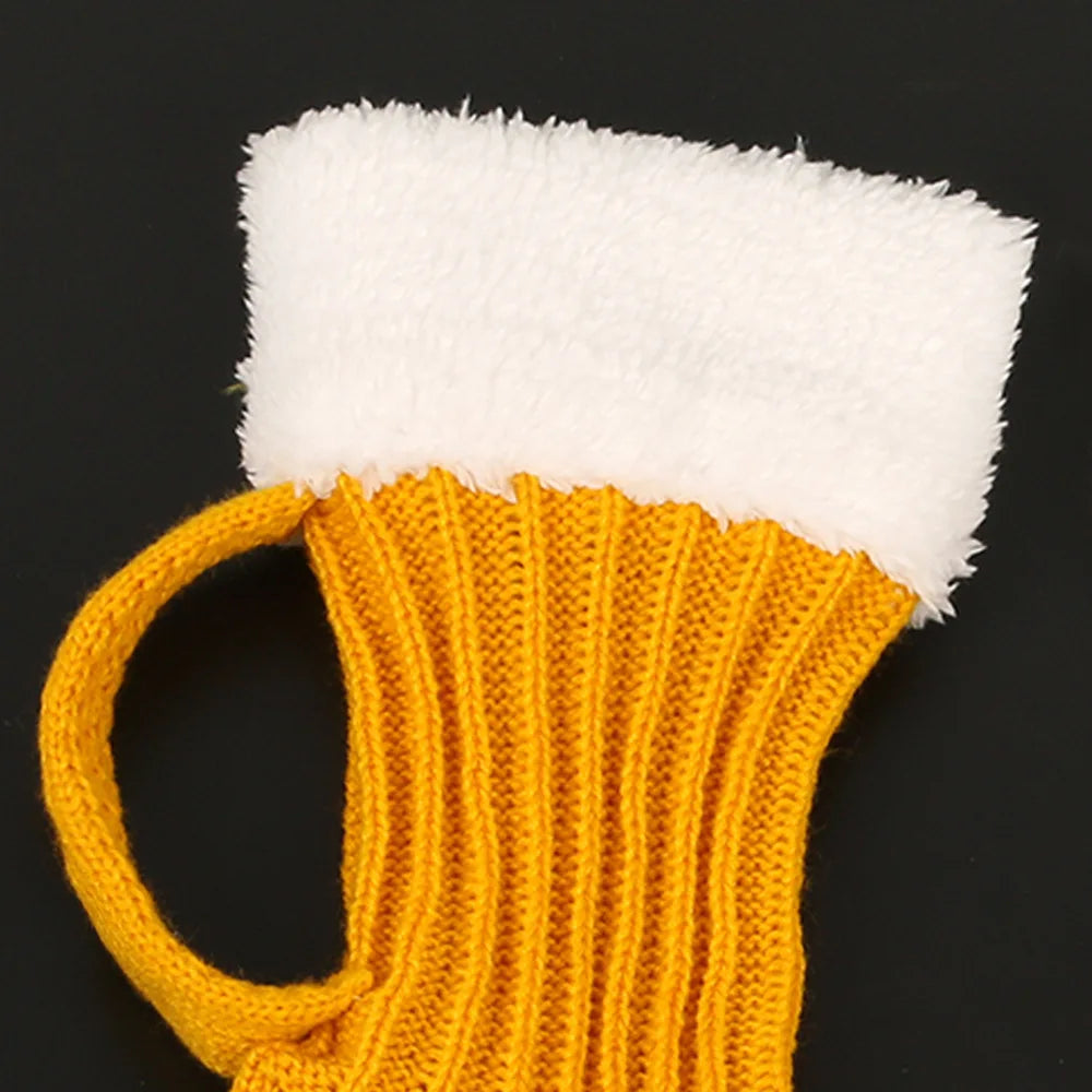 Knitted Beer Mug Socks - Thick and Cozy