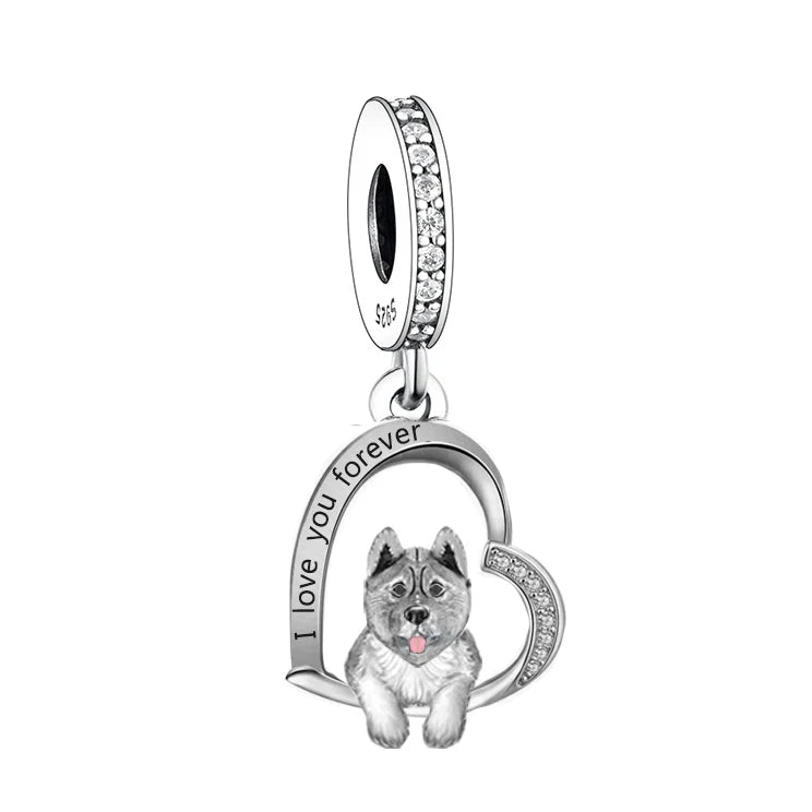 "I love you forever" Dog Pendants - Style's Bug Akita/Husky/Shiba / Only Pendant