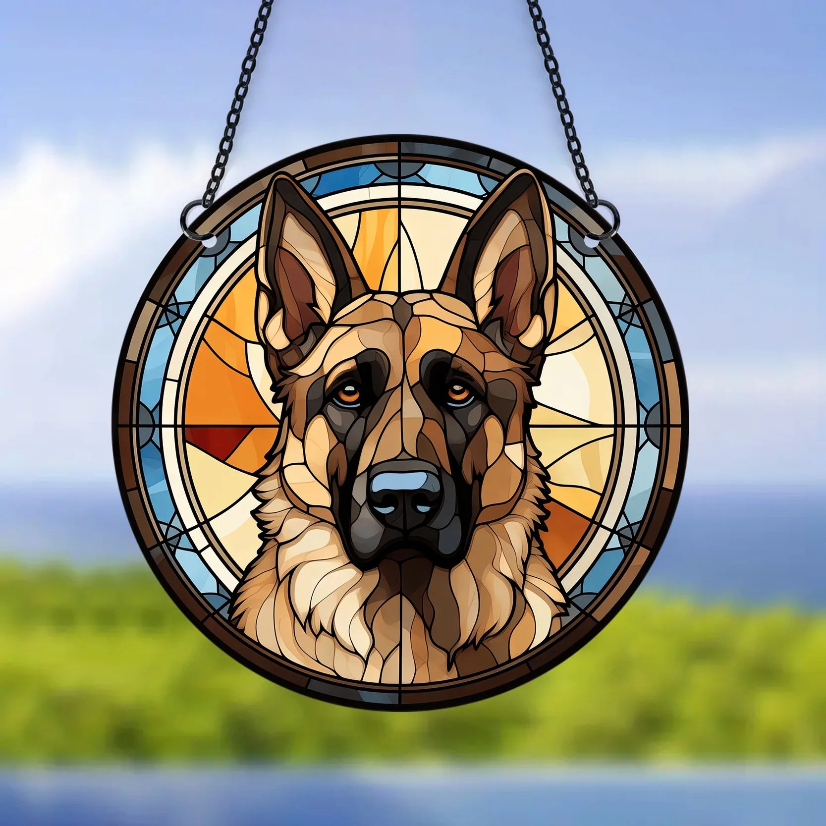 Artistic Hanging Dog Ornament - Style's Bug German Shepherd / 1 x Ornament