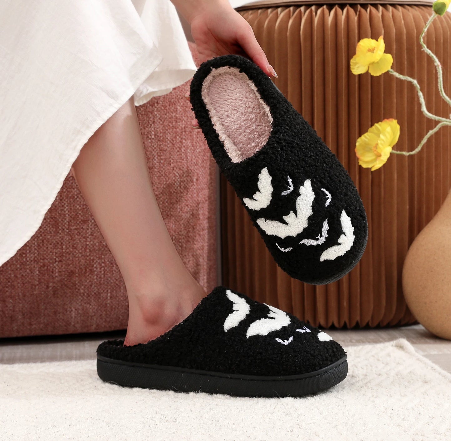 Cozy Bat Slippers - Stuffed and Comfy