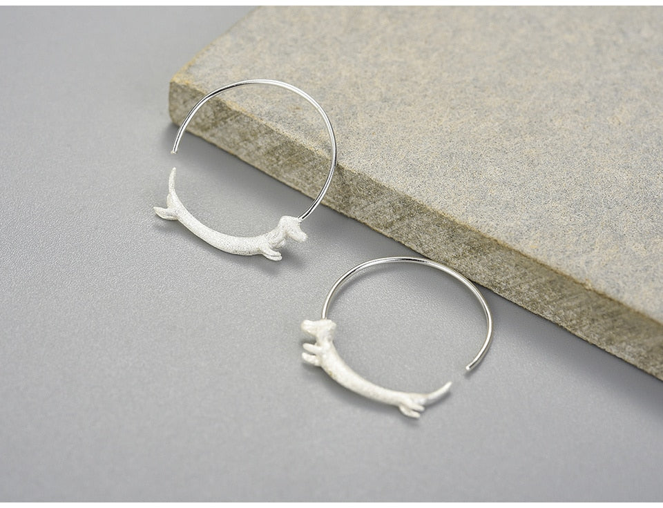 " Running Dachshund " Hoop Earrings by SB