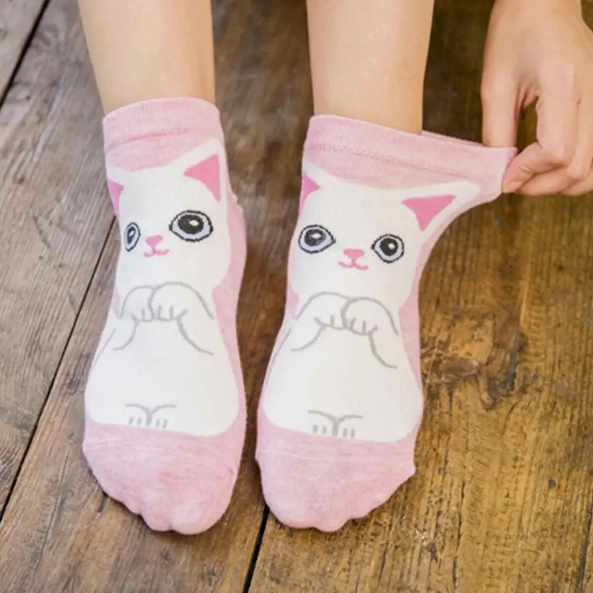 Cute Cat Ankle Socks (5 Pairs set)