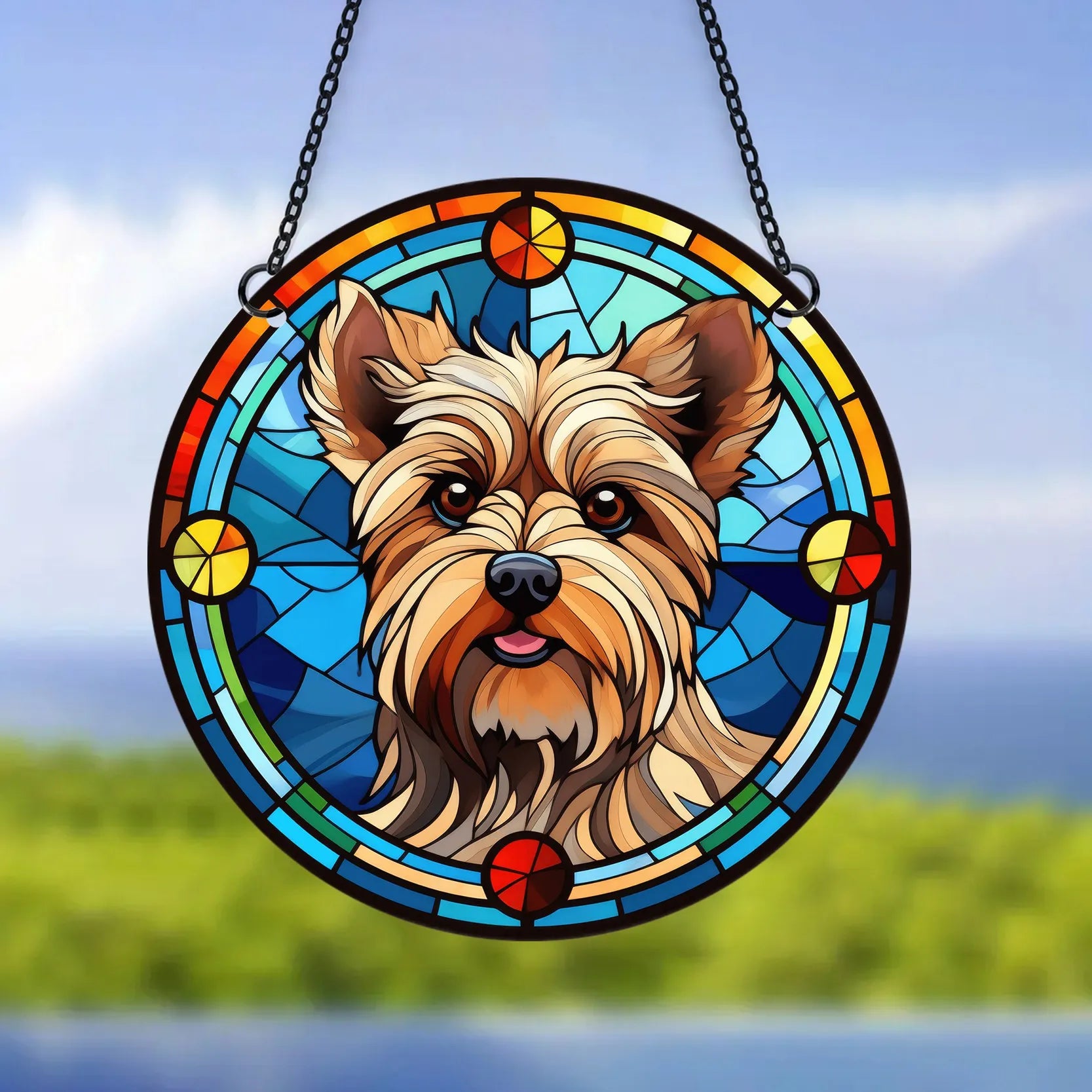 Artistic Hanging Dog Ornament - Style's Bug Yorkshire Terrier / 1 x Ornament