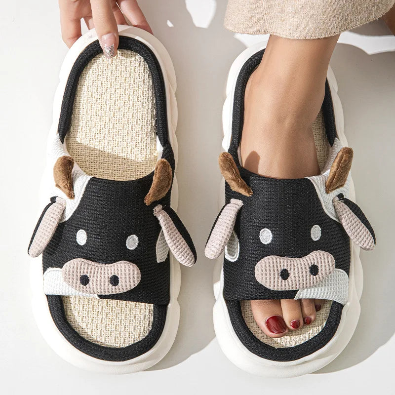 Cozy Indoor Cow Slippers