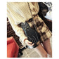 Realistic Sitting Black Cat Crossbody bag