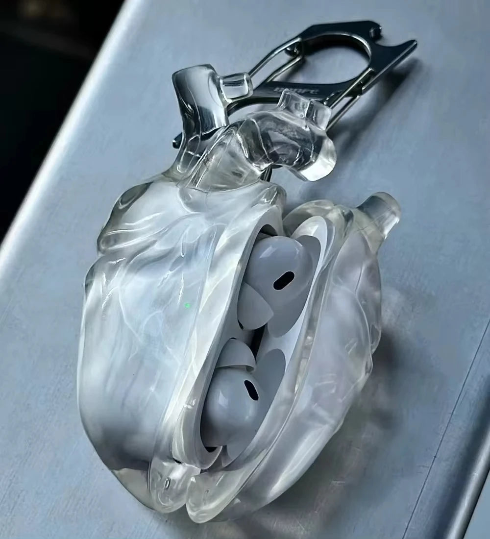 Realistic Heart Airpods Case