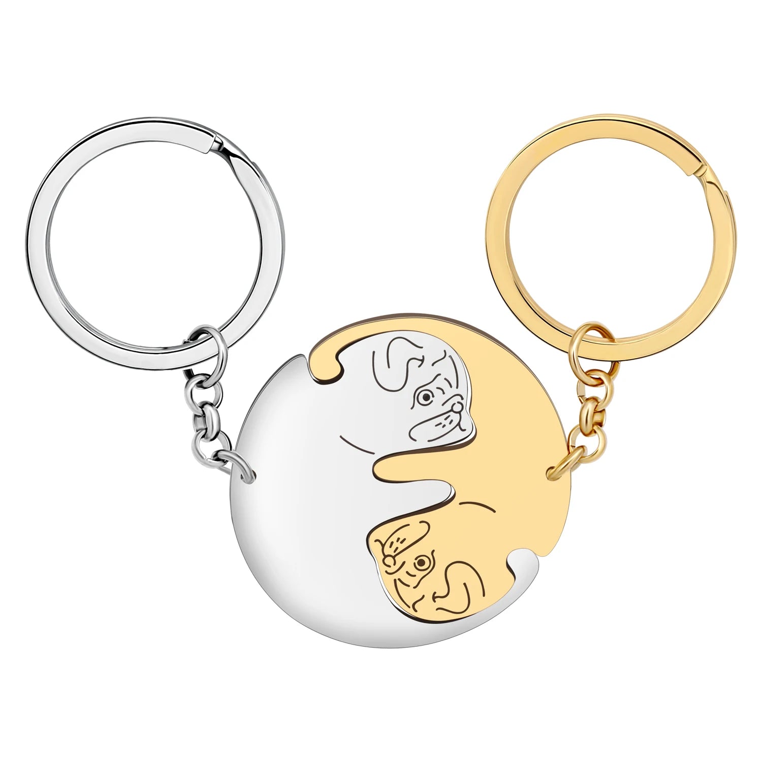 'Puggle Freak Besties' Keychains Pair